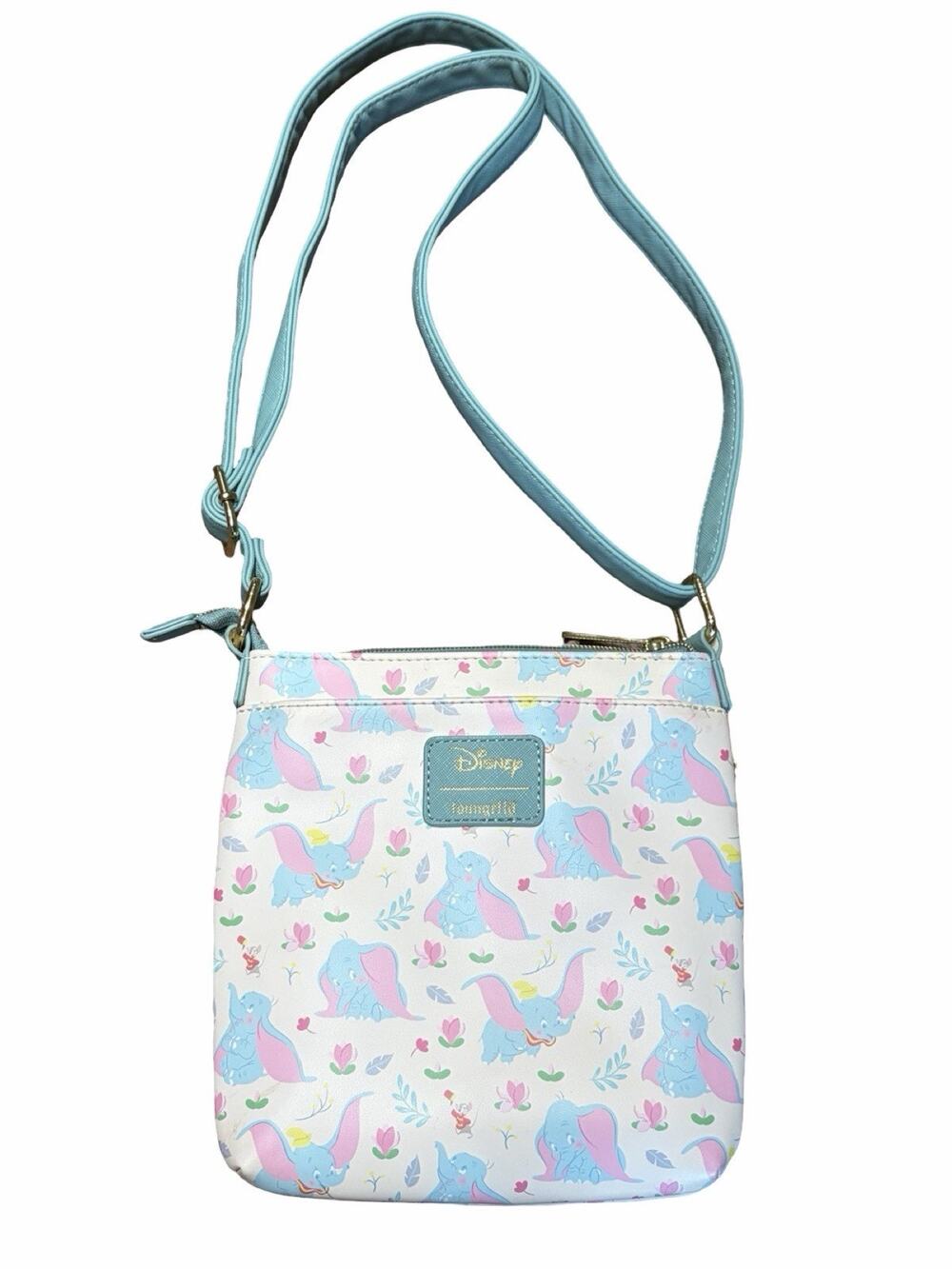 Loungefly Disney Dumbo Floral Crossbody Bag Pastel Blue Pink White 2022